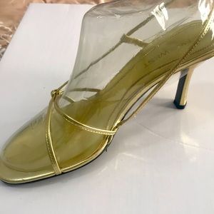 Nine West LilianR Brushed Gold Leather Sz.10
